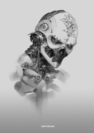 Череп в стиле киберпанк