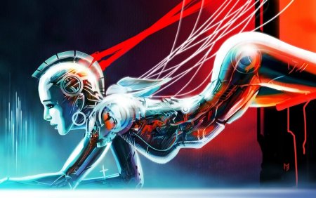 Девушка робот арт