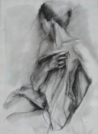 Наброски кошек углем