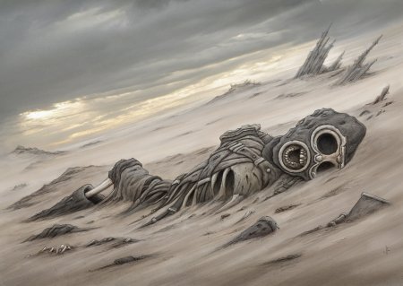 Постапокалипсис пустыня арт