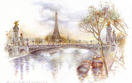 Фреска Париж Эйфелева башня