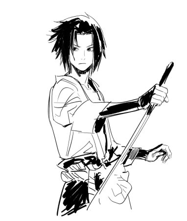 Саске Учиха чернобедый