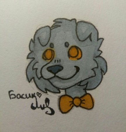 Кот Басик нарисованный