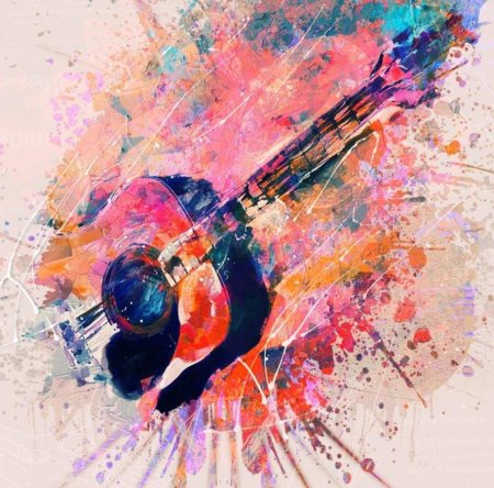 Гитара акварель