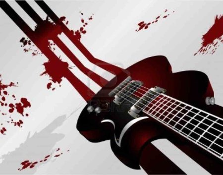 Гитара на Красном фоне