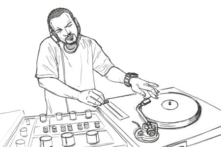 Диджей нарисованный