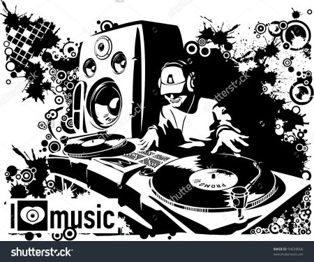 Силуэт диджея за пультом