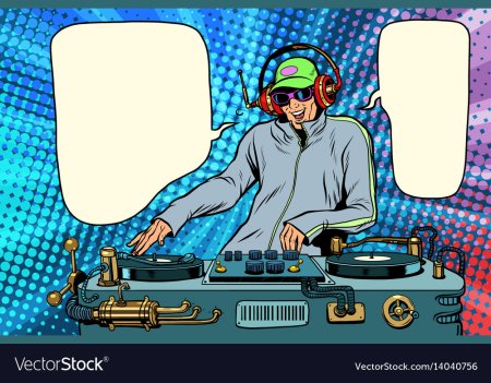 Диджей в мультяшном стиле