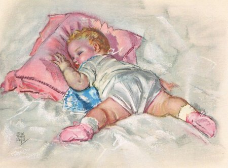 Младенец акварель
