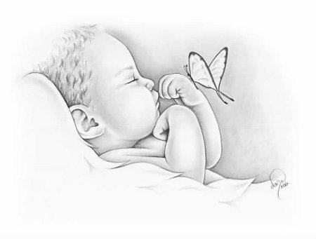 Младенец рисунок карандашом