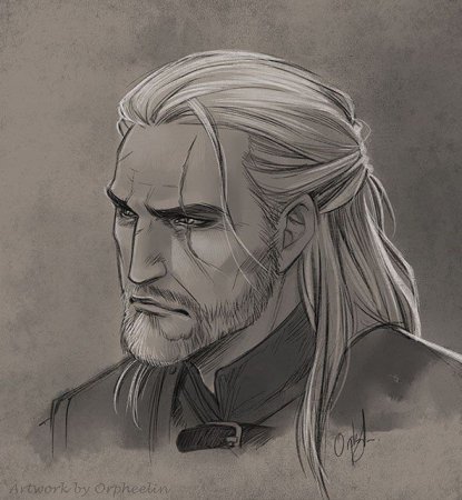 Геральд Ведьмак срисовка