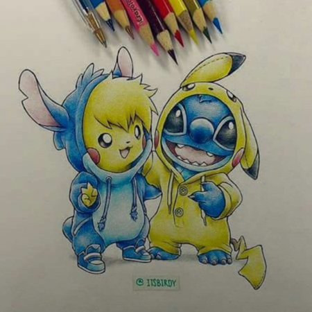 Пикачу и Стич вместе