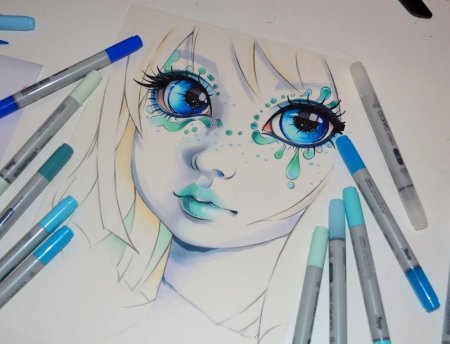 Цветы маркерами Copic
