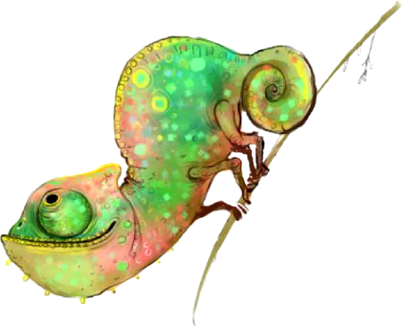 Хамелеон арт милый