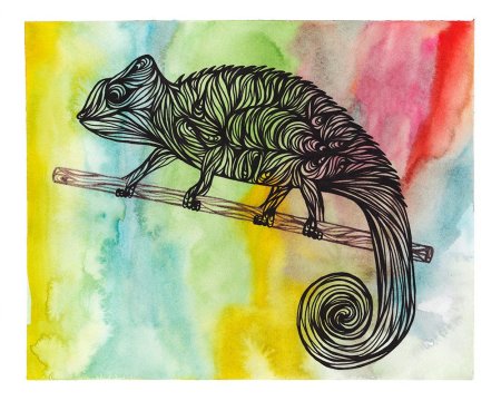 Хамелеон рисунок