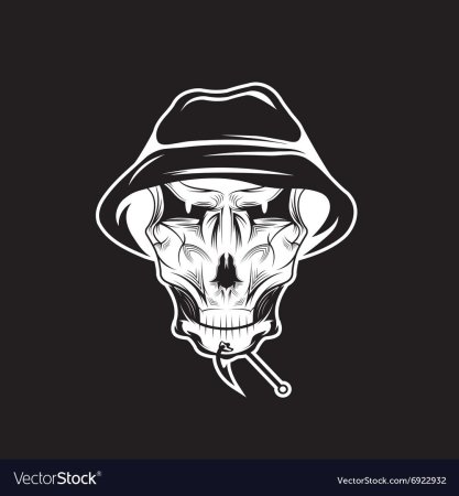 Тату череп в панамке