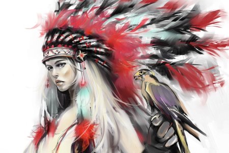 Девушка индеец арт