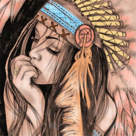 Женщина индеец эскиз