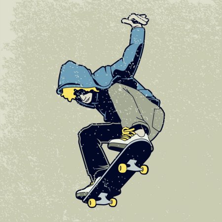 Человек на скейте арт