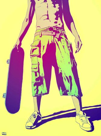 Скейтбордист арт