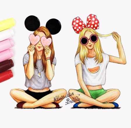 Рисунки для срисовки подруги