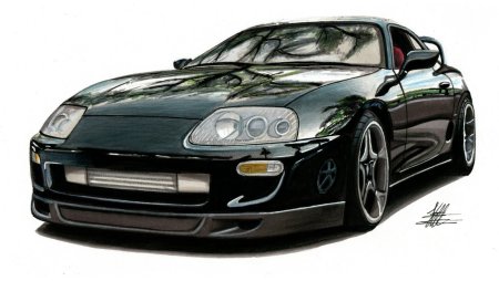 Drawing Toyota Supra MK 2