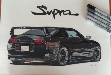 Toyota Supra a80 карандашом
