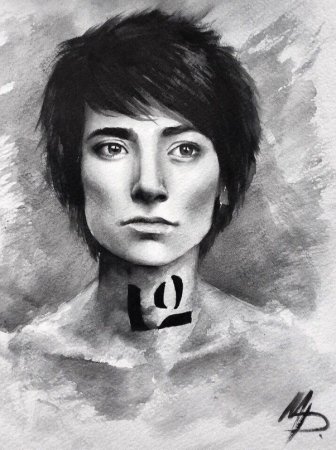 Земфира чб портрет