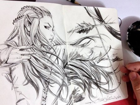 Скетчбук эльфы