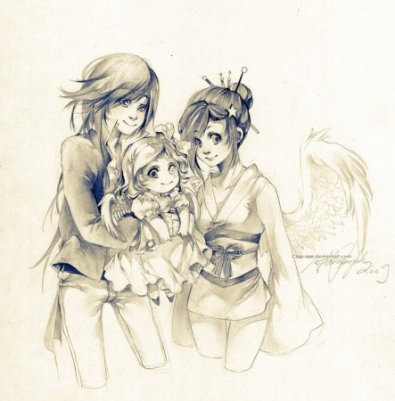 Семья арт карандашом