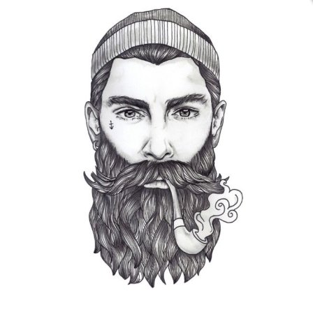 Рисованный бородатый мужчина