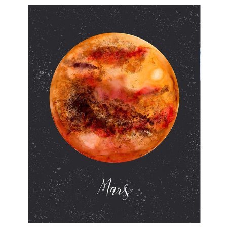 Планета Марс красками