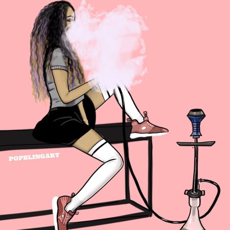 Шарж с кальяном