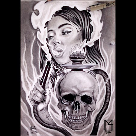 Тату кальян эскиз