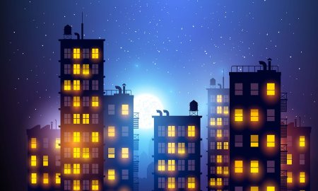 Силуэты домов города