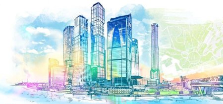 Современный город иллюстрация