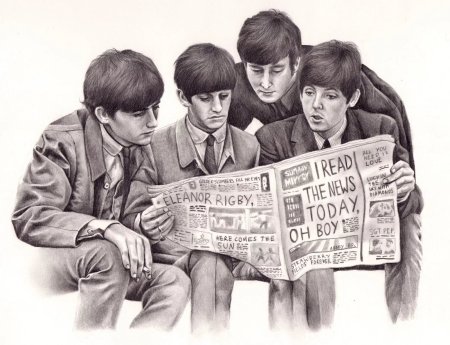 Рисунки Битлз карандашом