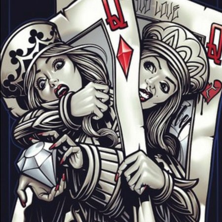 Татуировка игральные карты Чикано