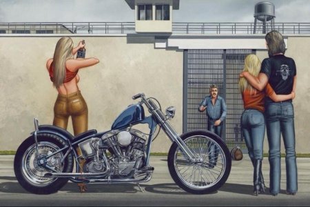 Дэвид Манн рисунки про байкеров