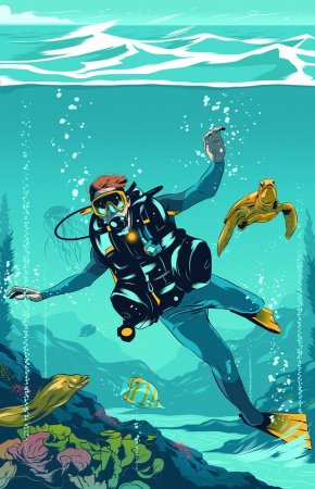 Аквалангист арт