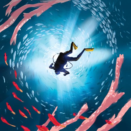 Арт рисунки аквалангиста