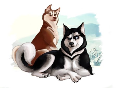 Хаски мультяшные