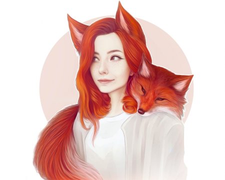 Рыжая Кицунэ арт