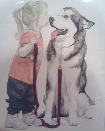 Девушка с собакой рисунок для срисовки
