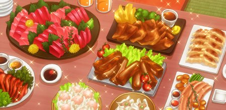 Аниме стол с едой