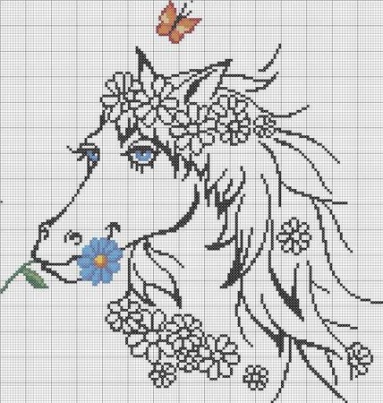 Схемы вышивки крестом лошади