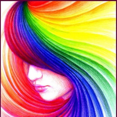 Радужная девушка картина