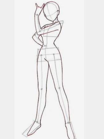 Эскиз человека девушки аниме