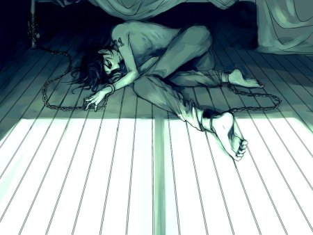 Парень лежит на полу арт