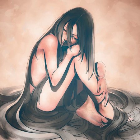 Грустные арты девушек